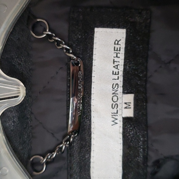 Wilson genuine Leather jacket, full zip, pockets, black, women's size medium - Picture 5 of 10